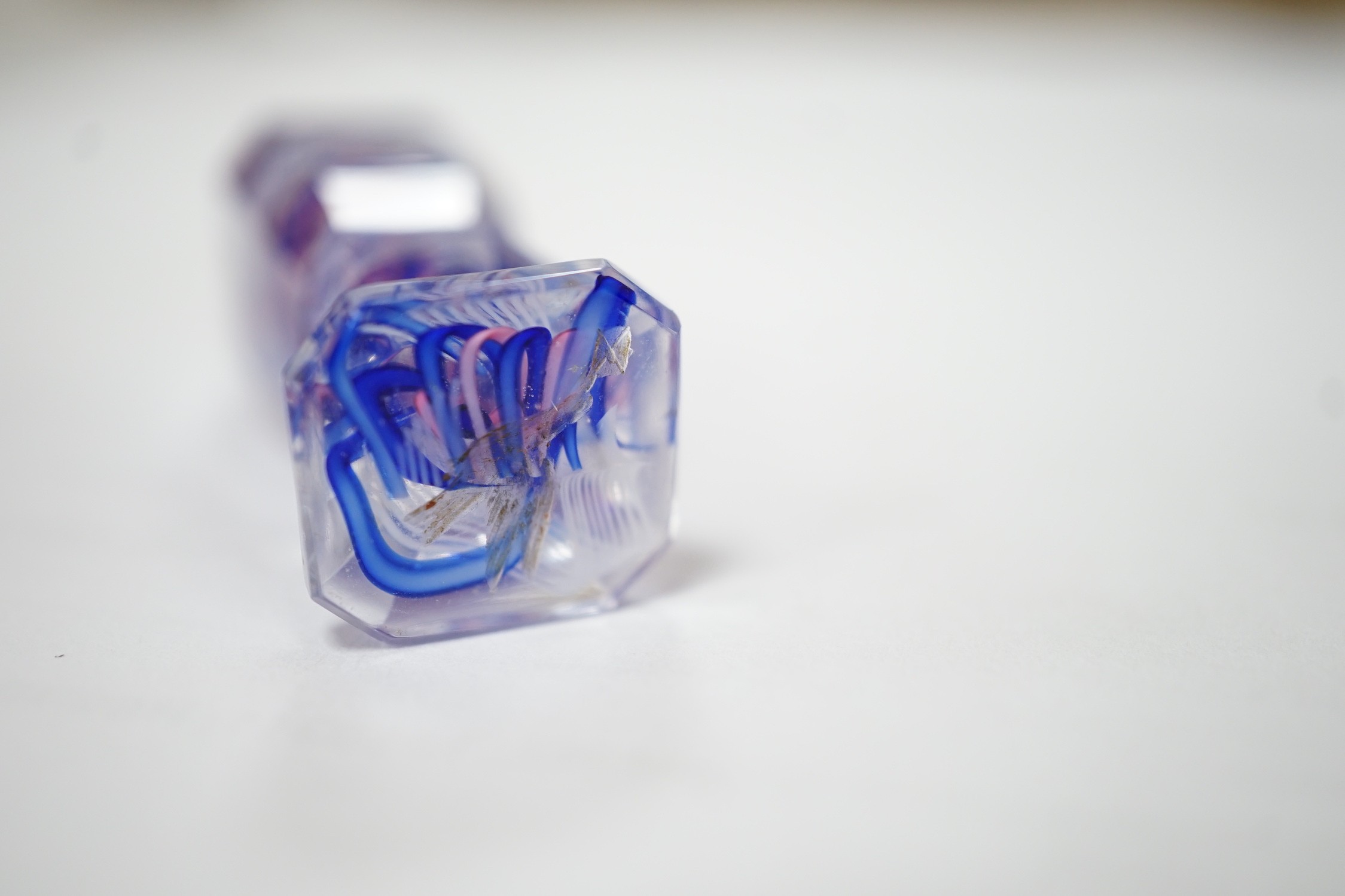 A group of various glass, hardstone etc. desk seals, to include a Chinese soapstone seal